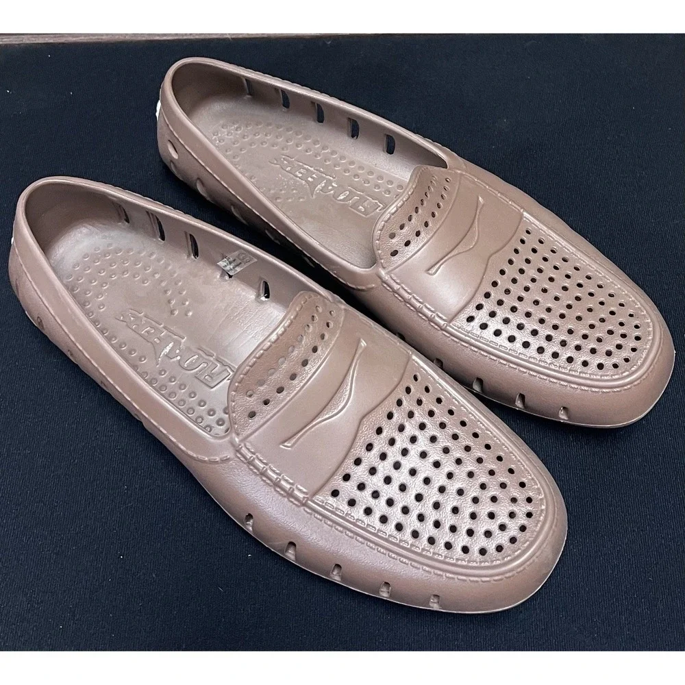 Floafers Brown Rubber Slip-On Loafer Shoes Mens Size 11 Casual Lightweight